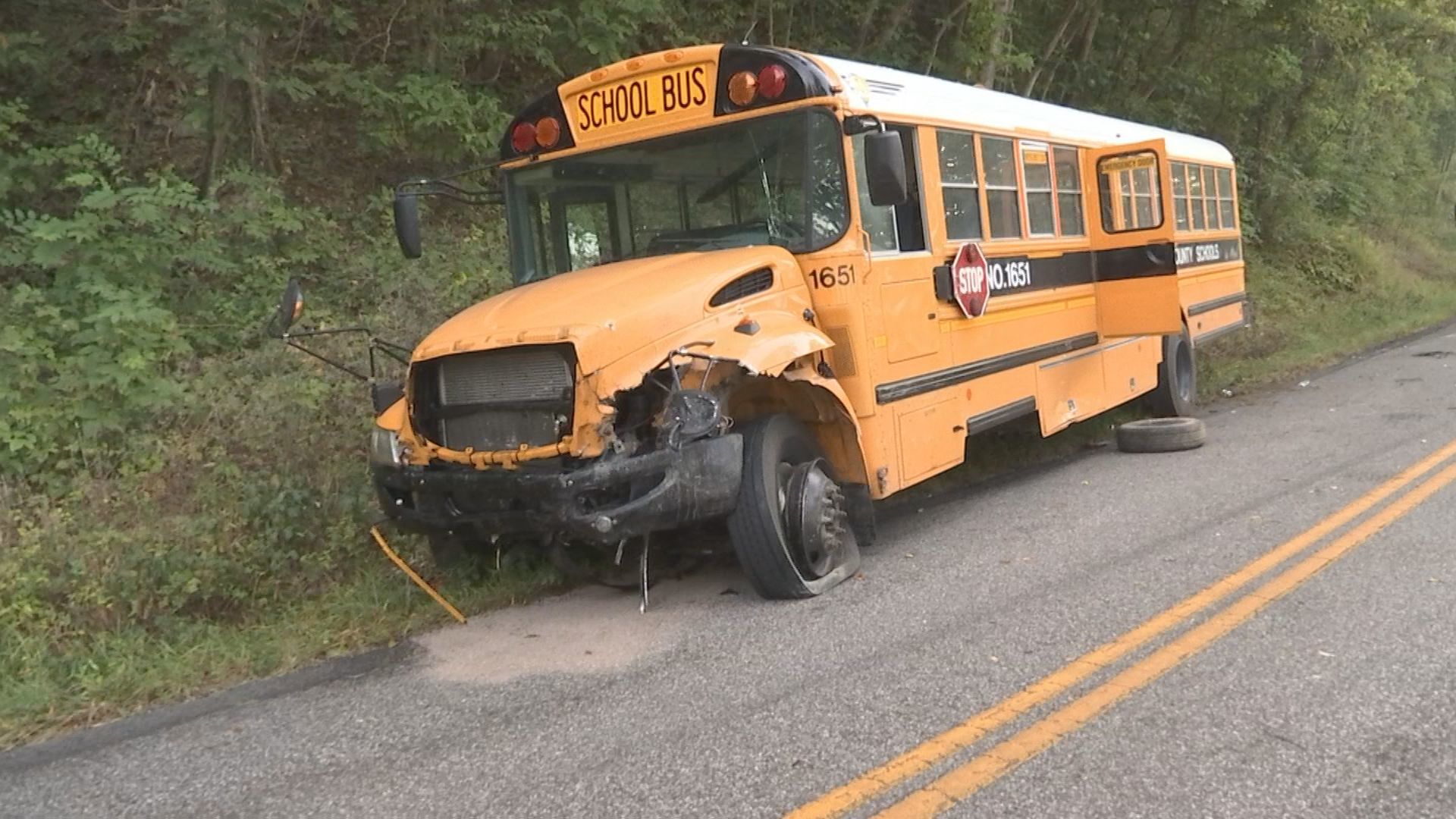 Damaged bus